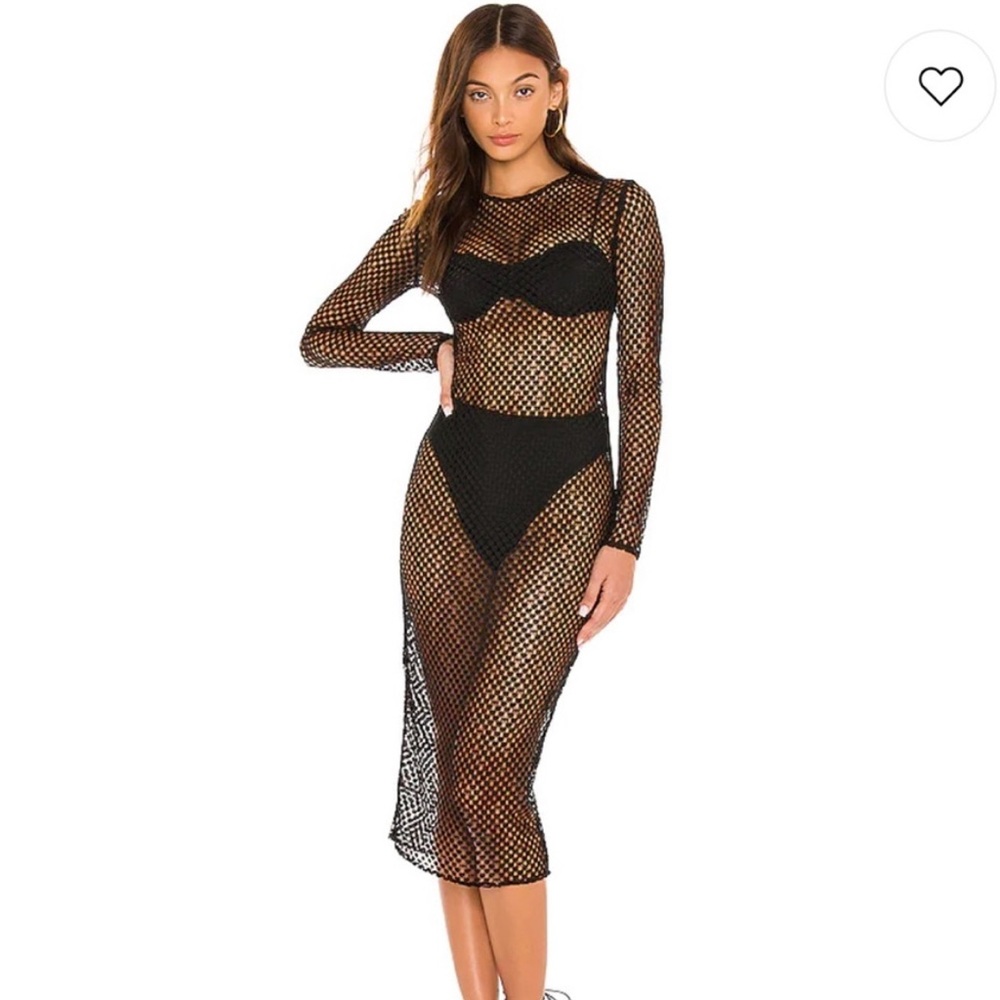 x REVOLVE Katarina Midi Dress in Black